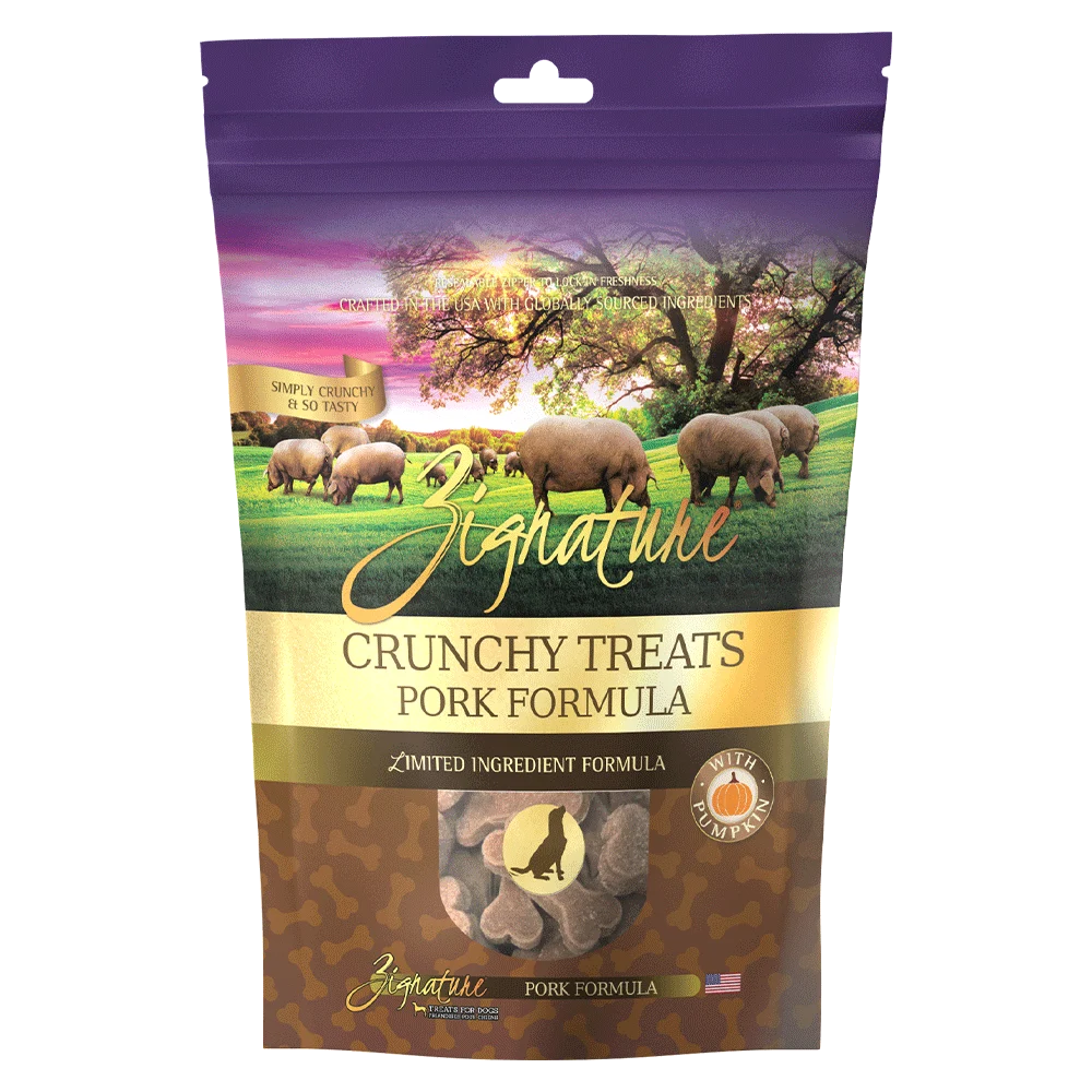 Zignature Pork Ziggy Bar Grain Free Dog Treats: 12 oz