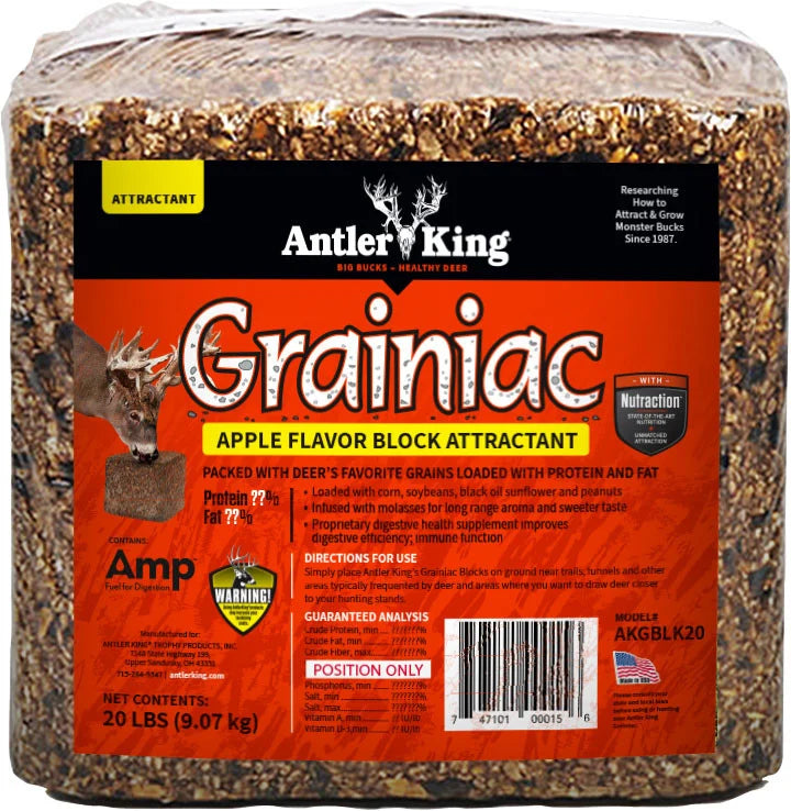 Antler King Grainiac Apple Flavored Block Deer Attractant 20 lb