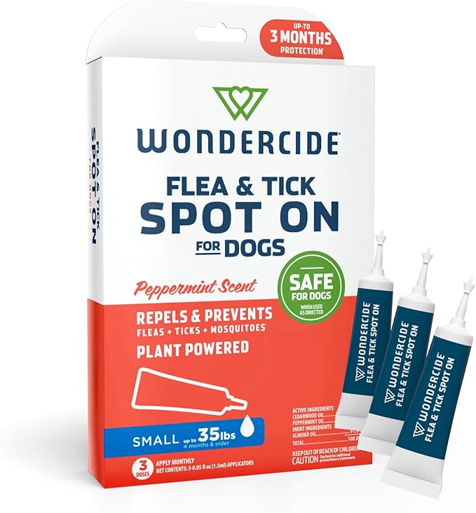 Wondercide Flea & Tick Dog Spot On Flea and Tick Repellent: 3 Month Small Dog