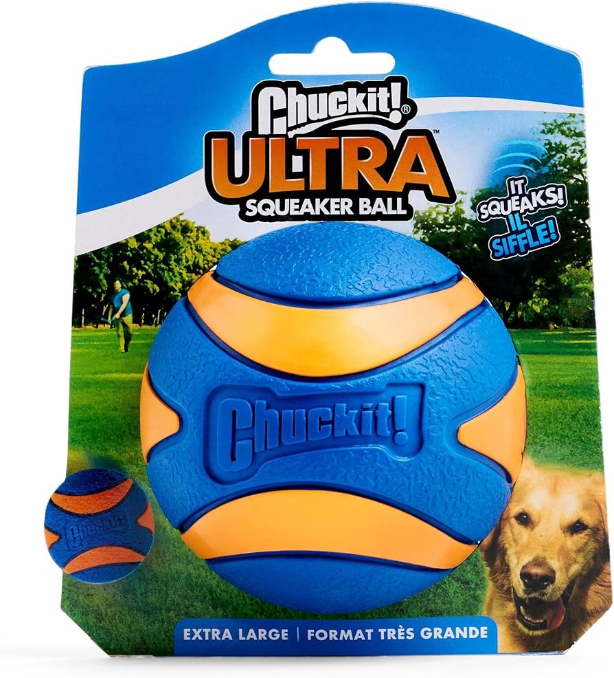 Chuckit! Ultra Squeaker Ball Blue/Orange Dog Toy: XL
