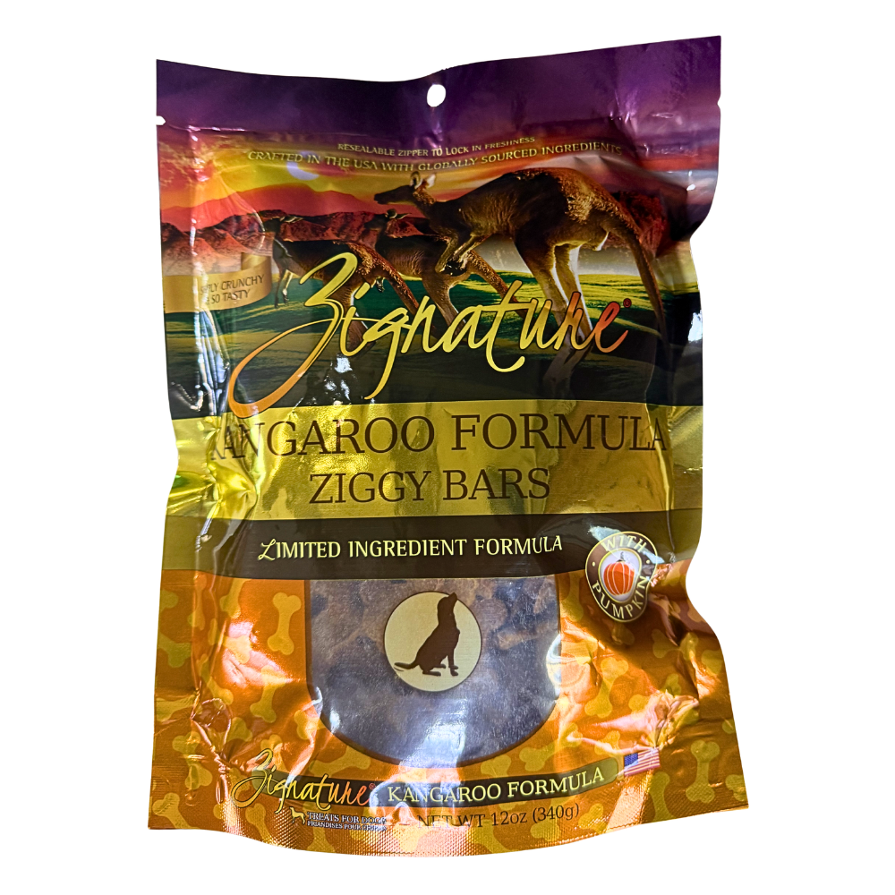 Zignature Kangaroo Ziggy Bar Grain Free Dog Treats: 12oz