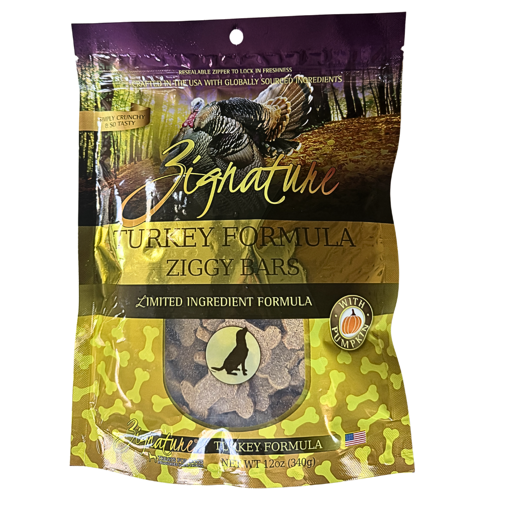 Zignature Turkey Ziggy Bar Grain Free Dog Treats: 12oz
