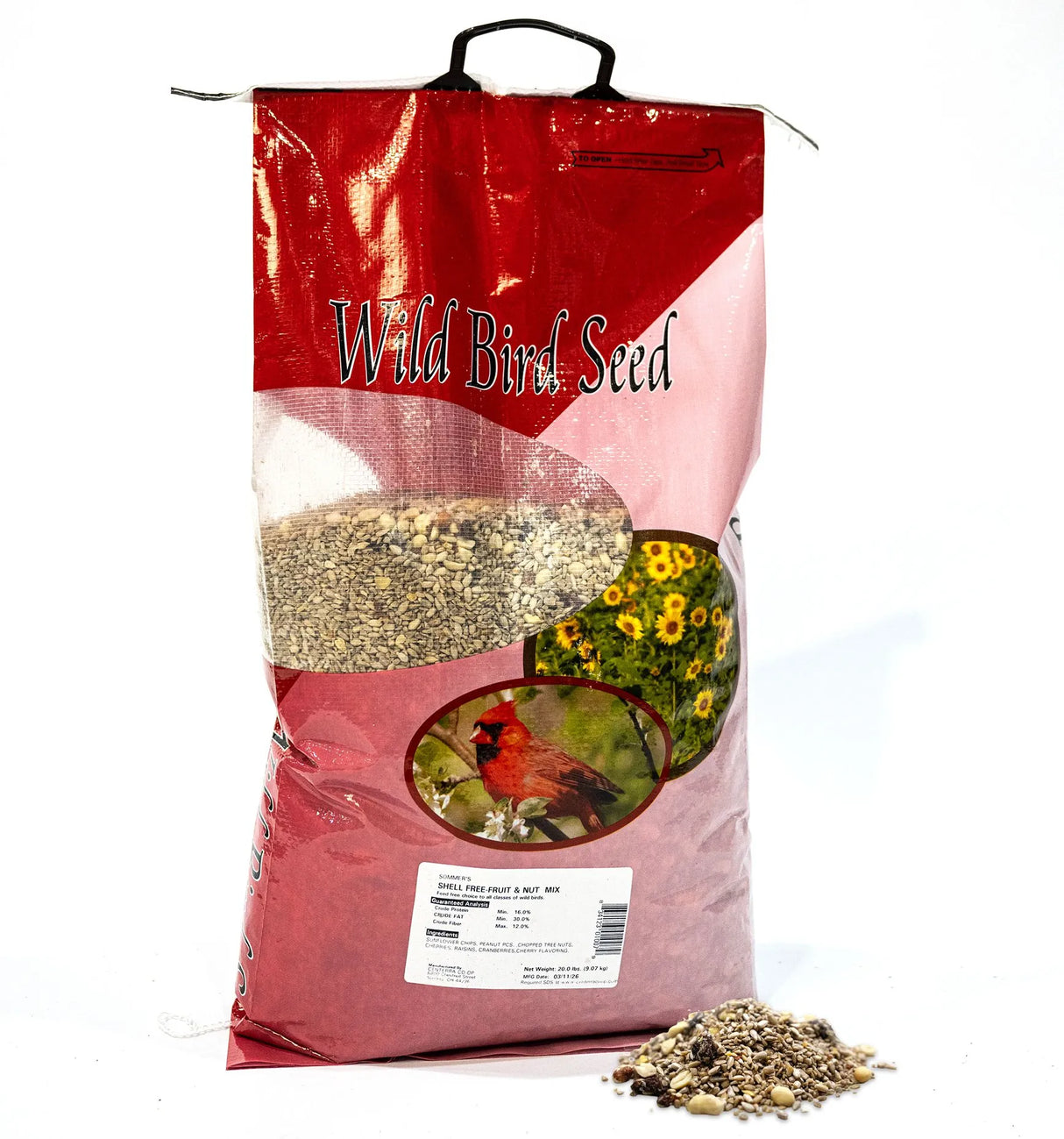 Sommer Shell Free Fruit and Nut Bird Seed: 20 lbs