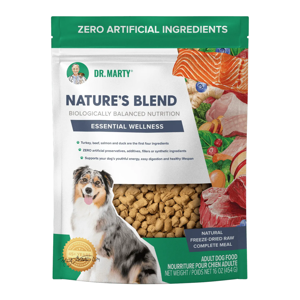 Dr. Marty's Nature's Blend Essential Wellness Raw Freeze Dried Dog: 500102 6oz