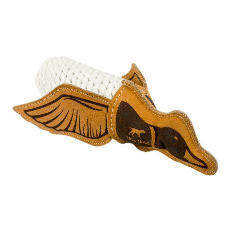 Tall Tails Leather & Rope Crunch Quacker Dog Toy