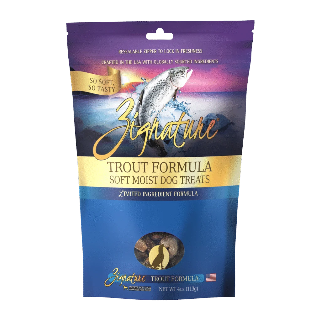 Zignature Soft Moist Grain Free Dog Treats: 4 oz