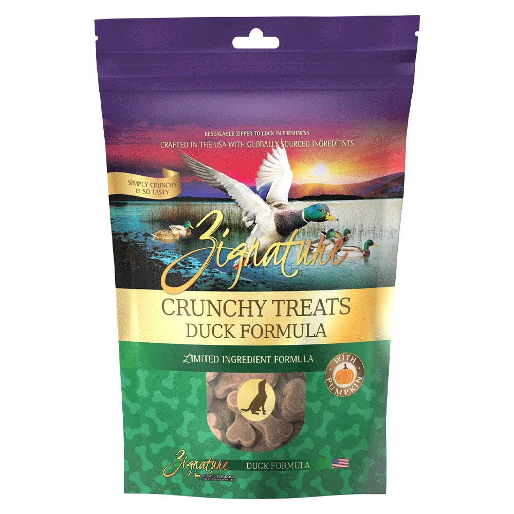 Zignature Duck Ziggy Bar Grain Free Dog Treats: 12 oz