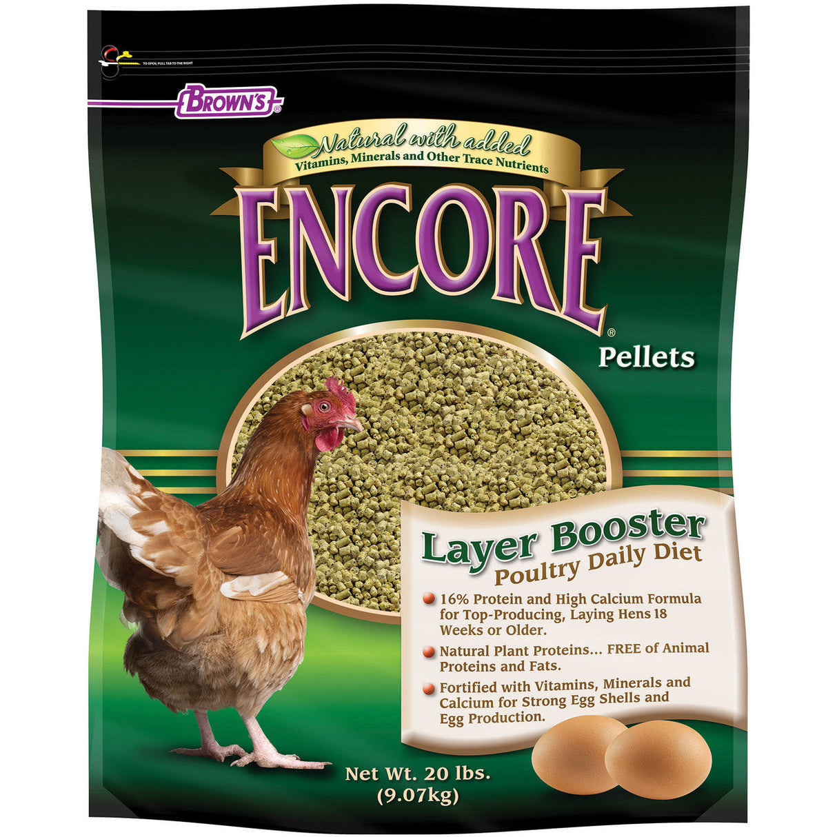 Browns Encore Chicken Layer Booster:  20 lbs