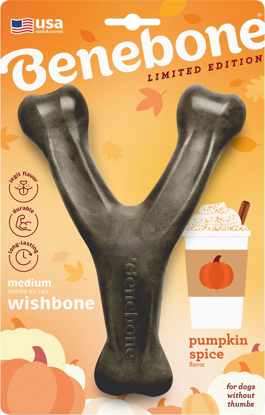 Benebone Holiday Wishbone for Dogs - Pumpkin Spice