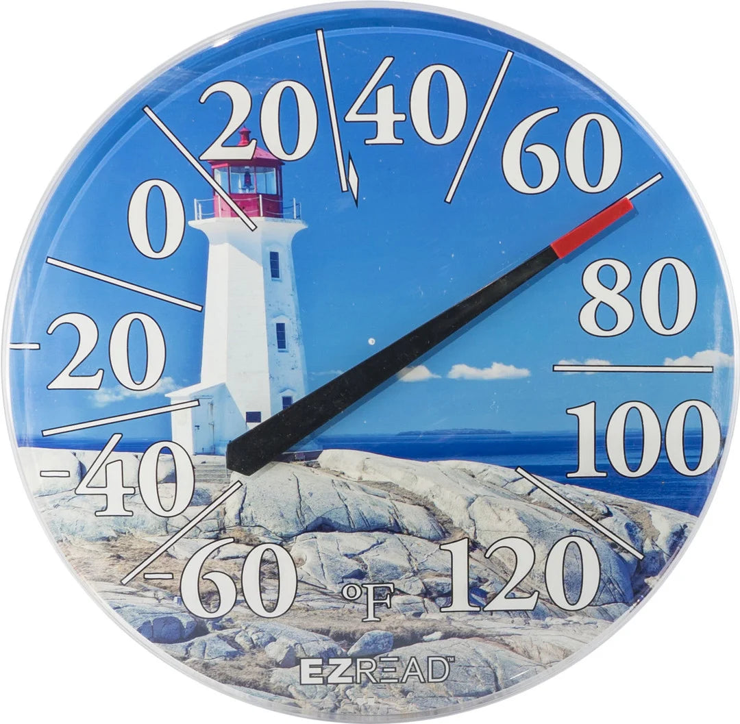 EZRead Indoor/Outdoor Dial Thermometer Lighthouse