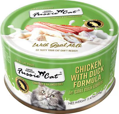 Fussie Cat Super Premium Chicken with Duck Formula in Goat Milk Gravy Canned Cat Food: 2.47 oz