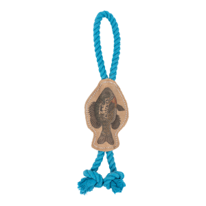 Tall Tails Dog Natural Leather Color Tug Fish - 12 Inches