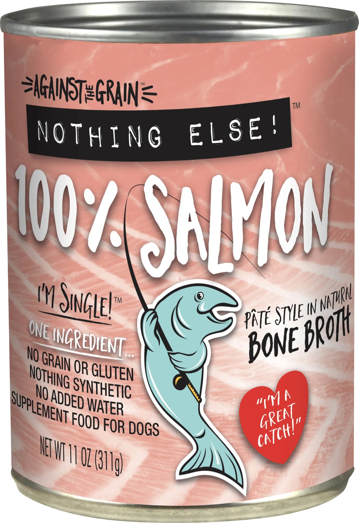 Against the Grain Nothing Else 100% Salmon Canned Food for Dogs 11 oz