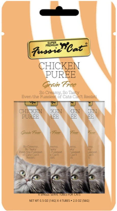 Fussie Cat Puree 4 pack Tube Grain Free Cat Treats