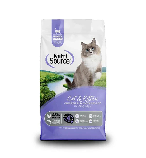 Nutrisource Chicken Salmon Grain Free Dry Cat Food: 4lbs