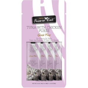 Fussie Cat Puree 4 pack Tube Grain Free Cat Treats