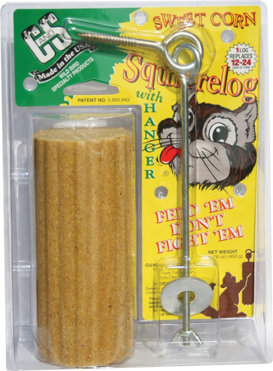 C&S Squirrel Log w/ Hanger Sweet Corn Flavor