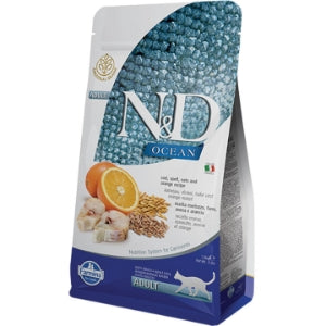 Farmina N&D Cat Adult Ocean Ancestral Grain - Cod, Spelt, Oats, & Orange 3.3lbs
