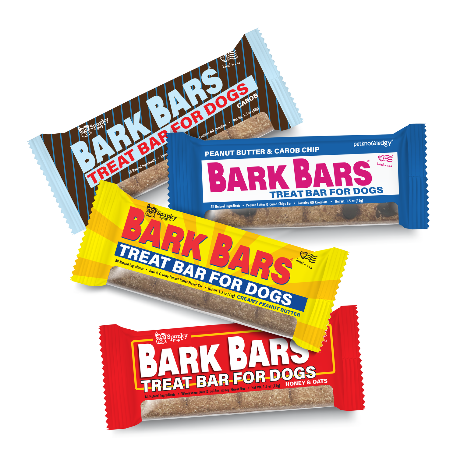 Spunky Pup Treat Bars Peanut Butter and Carob: 1.5 oz