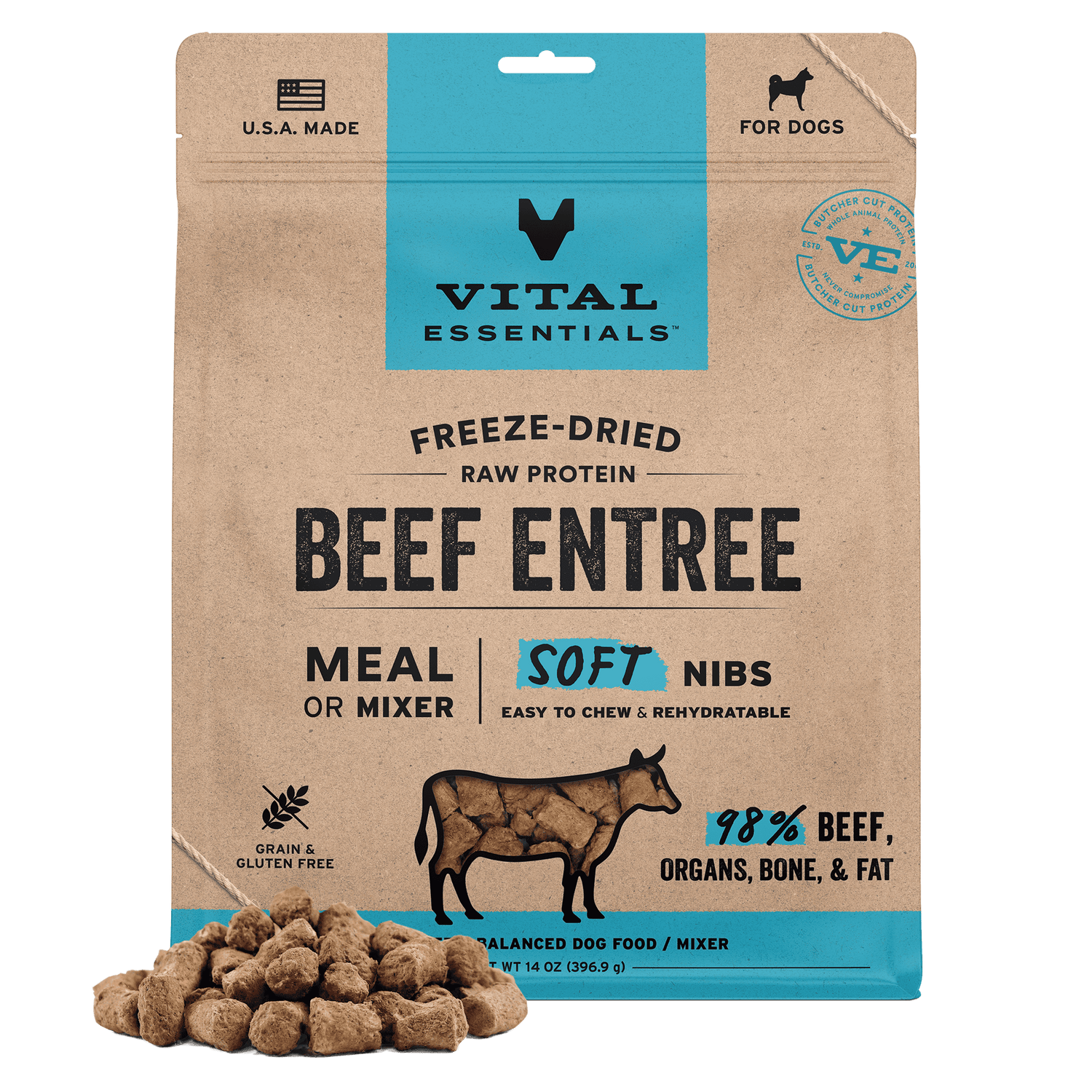 Vital Essentials Freeze Dried Beef Entree 14oz