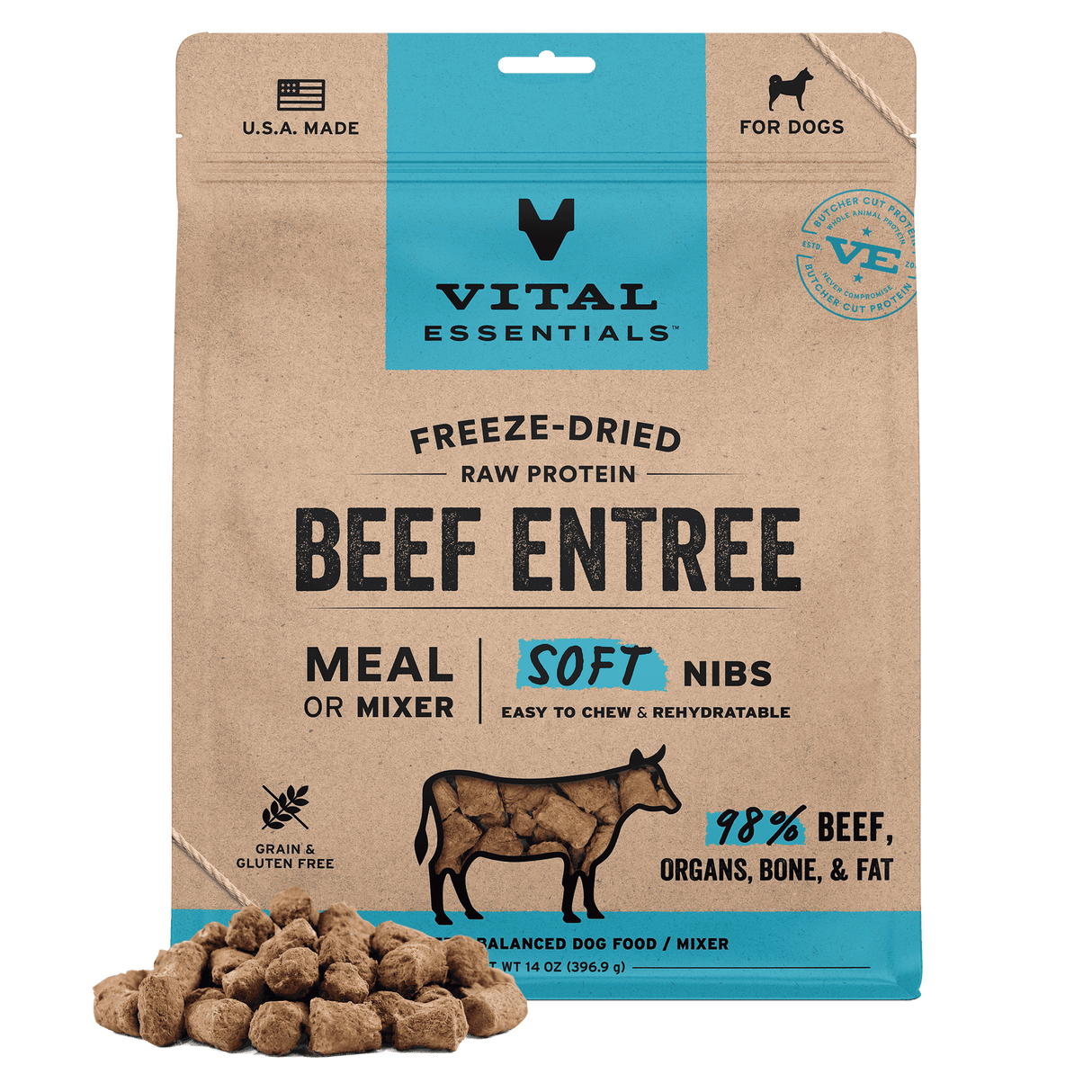 Vital Essentials Freeze Dried Beef Entree 14oz