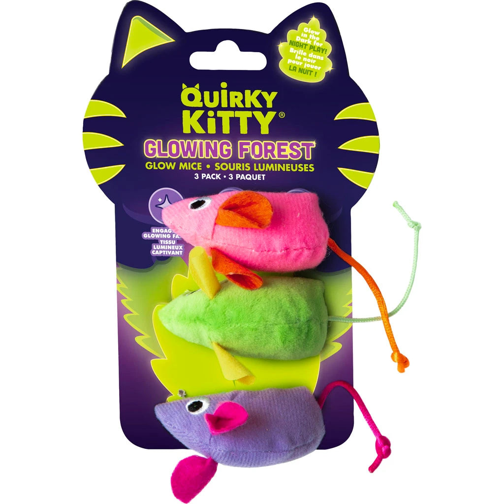 Quirky Kitty Glow Mice Cat Toy 3 Pack
