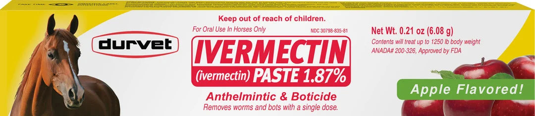 Durvet Ivermectin Paste 1.87% For Horses Apple Flavor