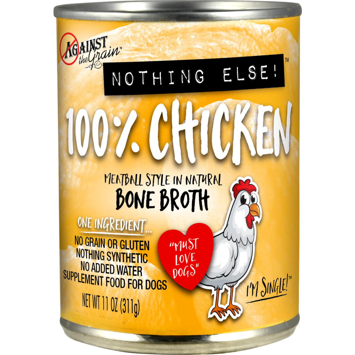 Evanger's Against the Grain Nothing Else Chicken Canned Food for Dogs 11 oz