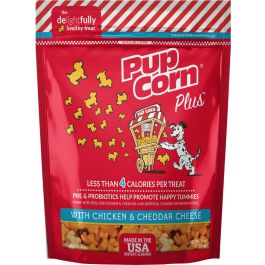 Pupcorn Plus Chicken and Cheddar Dog Treats: 4 oz