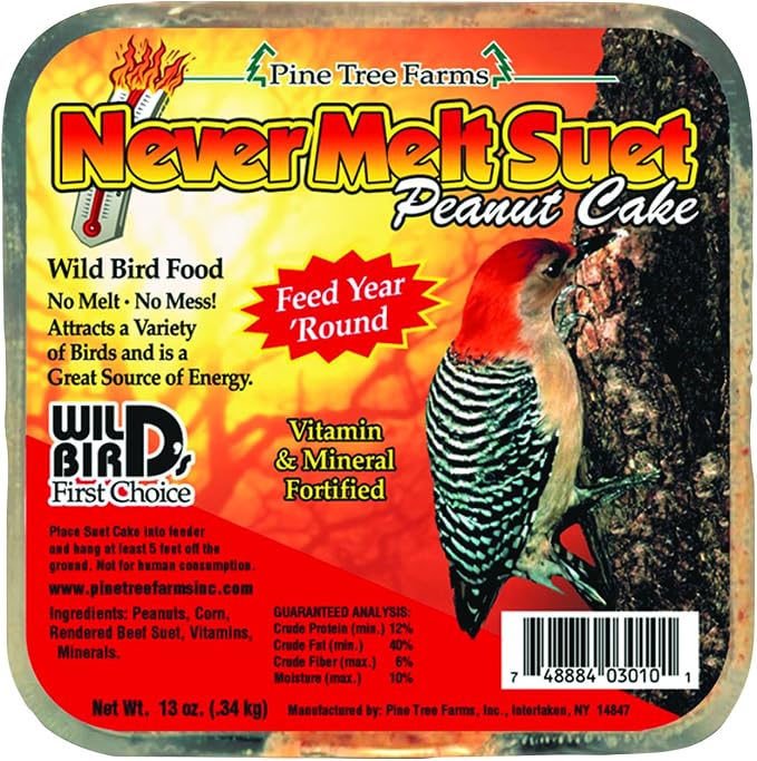 Pine Tree Farms Never Melt Suet Peanut: 13 oz