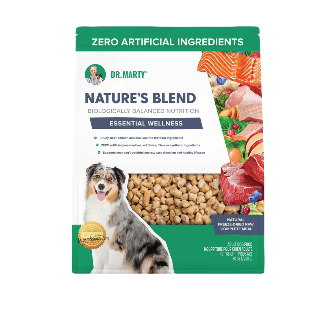 Dr Marty's Essential Wellness Freeze Dried Dog Food: 80 oz