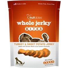 Fruitables Whole Jerky Bites Turkey & Sweet Potato Dog Treats: 5-oz