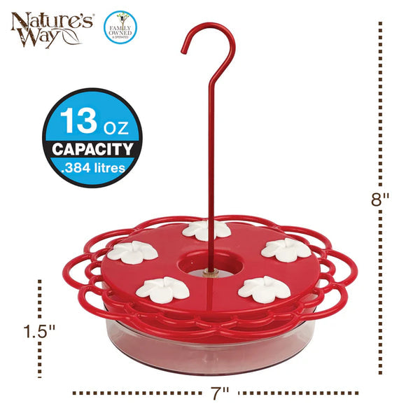 Hummingbird feeder 2N1 plastic 13 oz Nature's Way