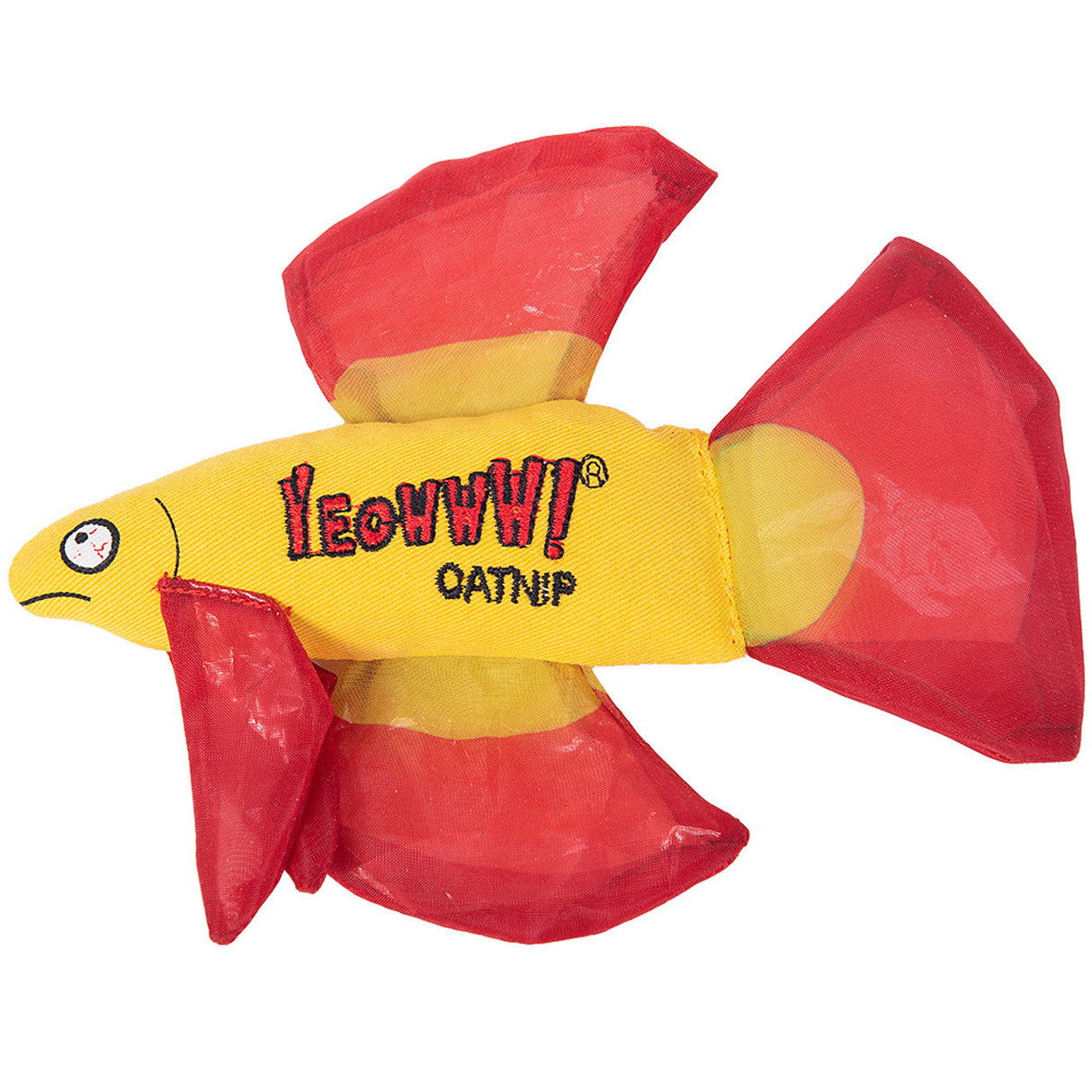 Yeowww catnip fish cat toy red