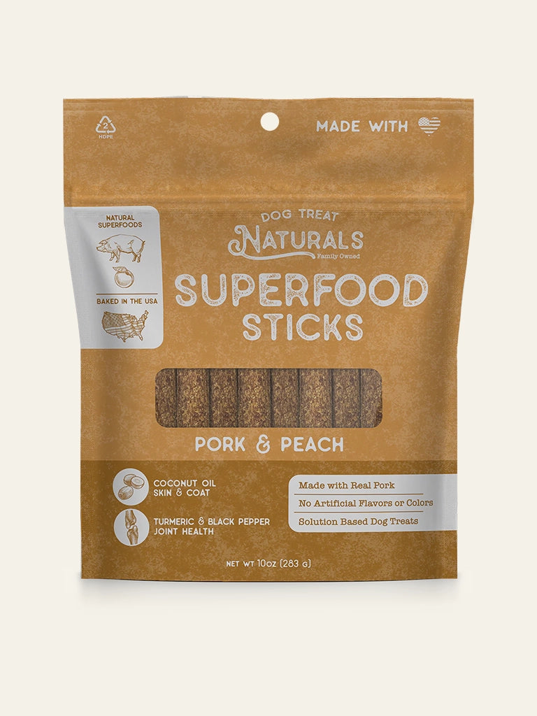 Dog Treat Naturals Superfood Pork Peach: 10 oz