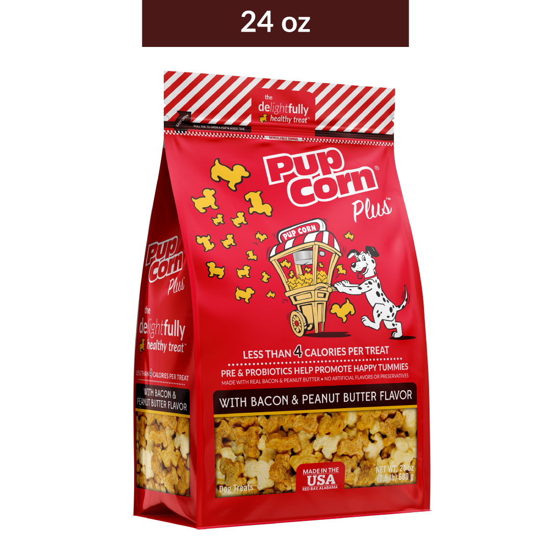 Pupcorn Plus Bacon & Peanut Butter Dog Treats: 4 oz