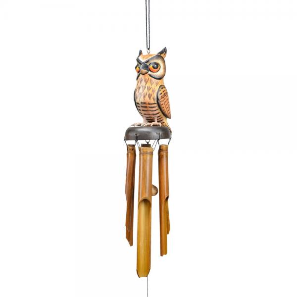 Songbird Essentials Bamboo Great Horned Owl Wind Chime