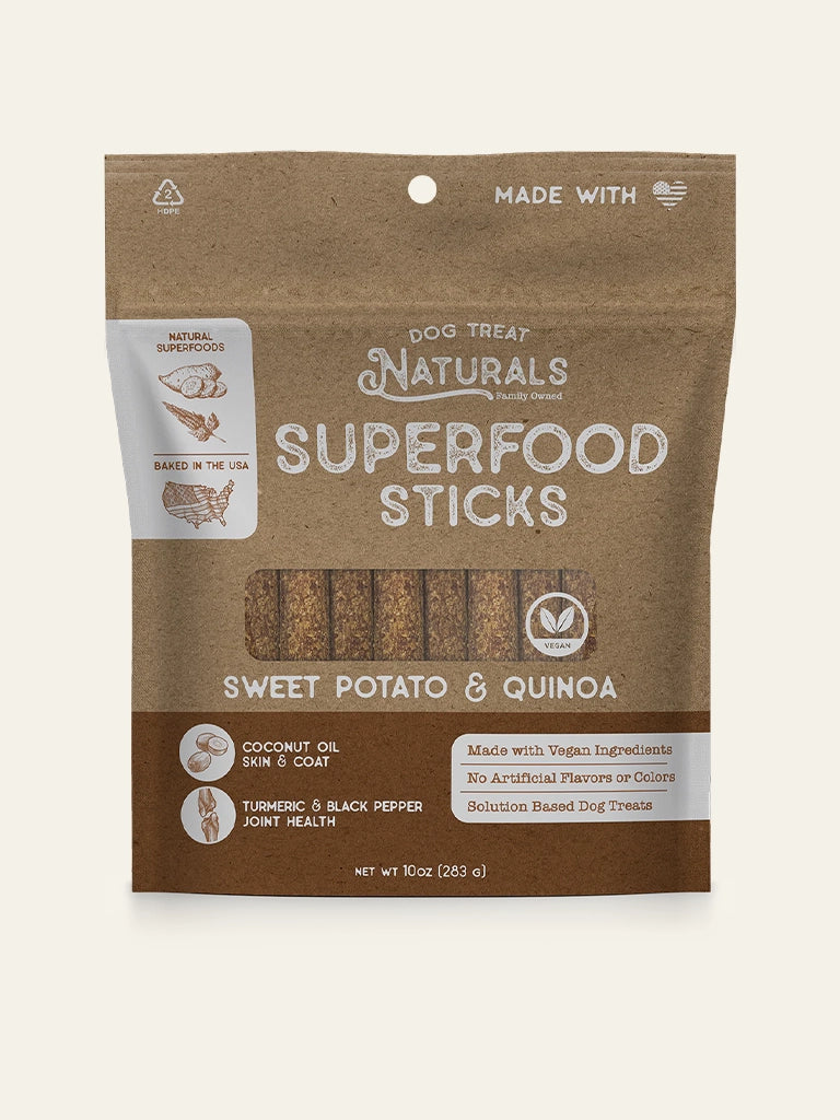 Naturals superfood sticks dog treat Sweetpotato/quinoa