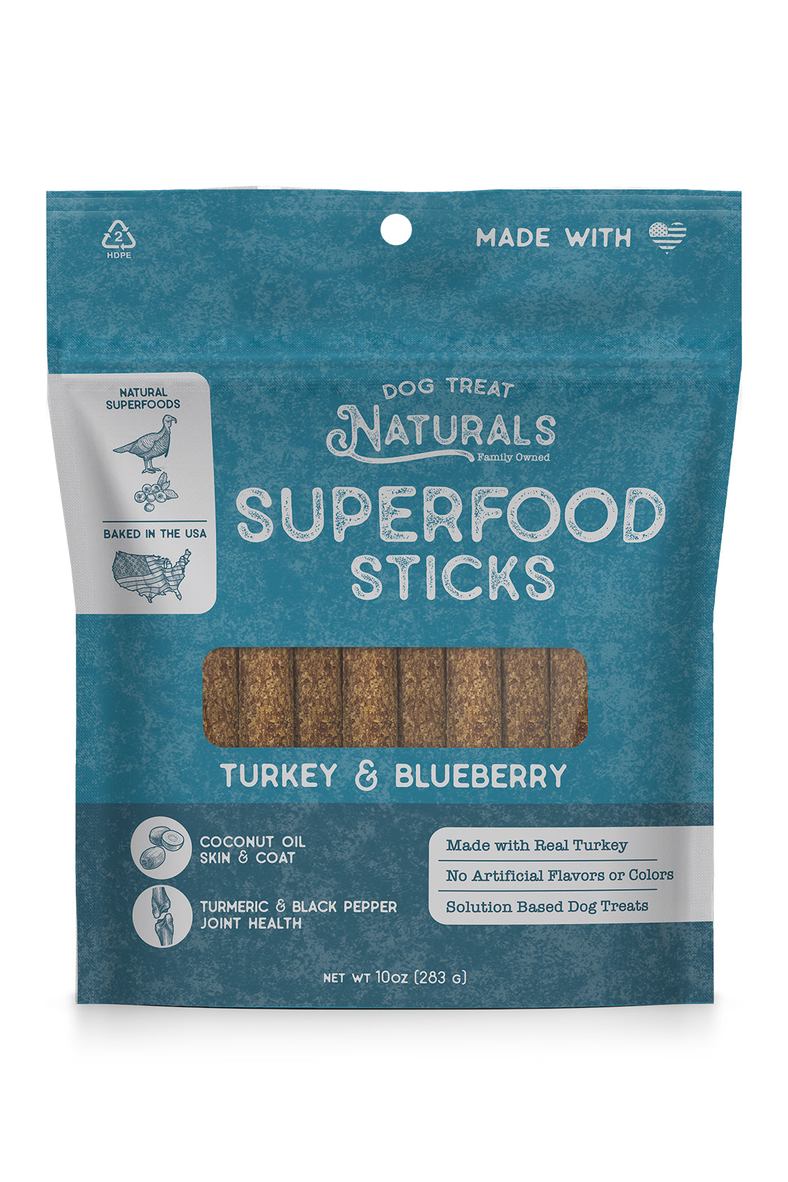 Dog Treat Naturals Superfood Turkey Blueberry Dog Treats: 10 oz