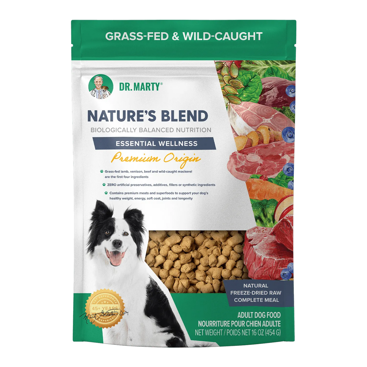 Dr. Marty's Nature's Blend Essential Freeze Dried Beef & Venison Dog: 500076 16oz
