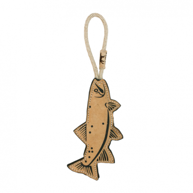 Tall Tails Natural Leather & Wool Trout Dog Toy: 16"