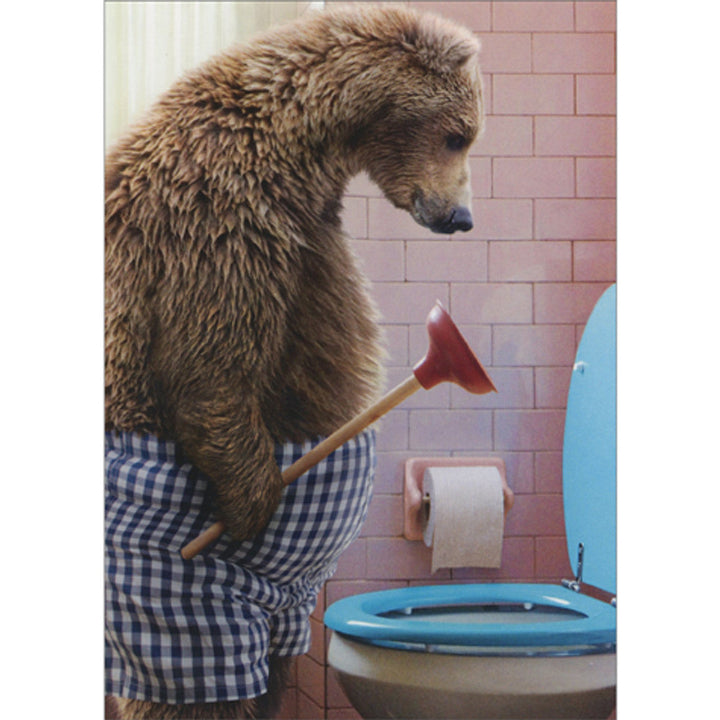 Avanti Bear Pizza Birthday Card
