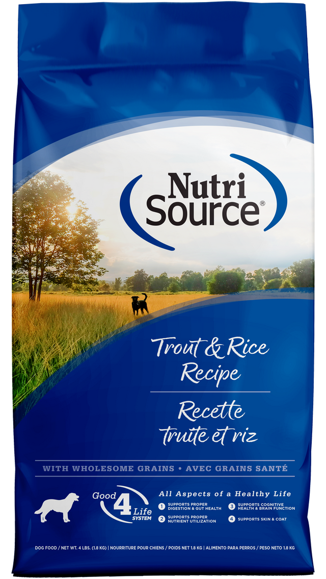 NutriSource Trout & Rice Recipe Dog Food, 4lb