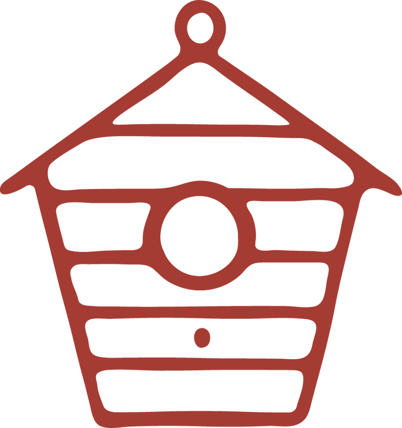 red birdhouse logomark