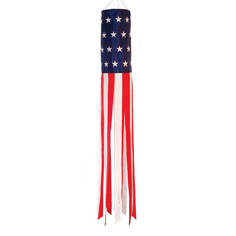 In the Breeze U.S. Stars and Stripes Embroidered 40 in. Windsock