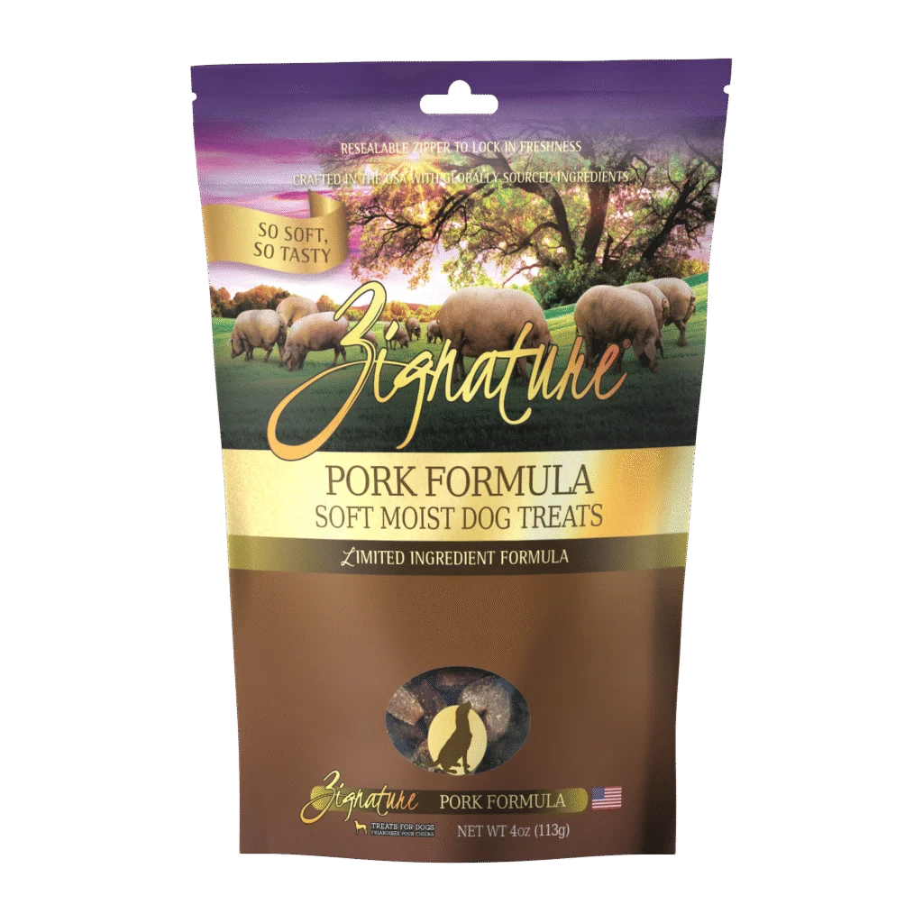 Zignature Soft Moist Grain Free Dog Treats: 4 oz