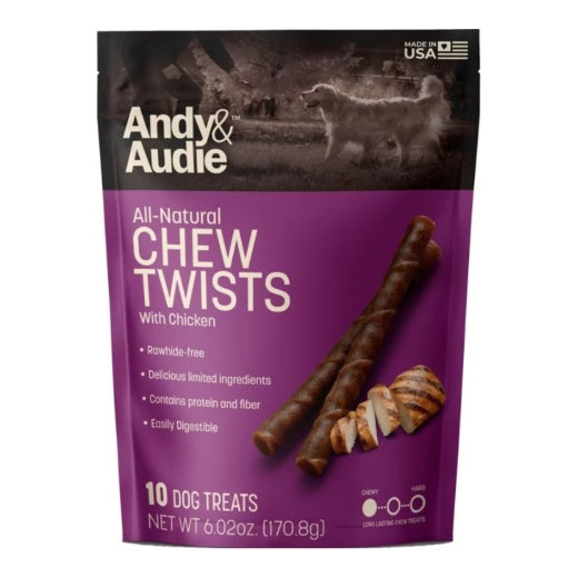 Andy & Audie Chicken Twist Dog Chew: 10pk 6.02oz