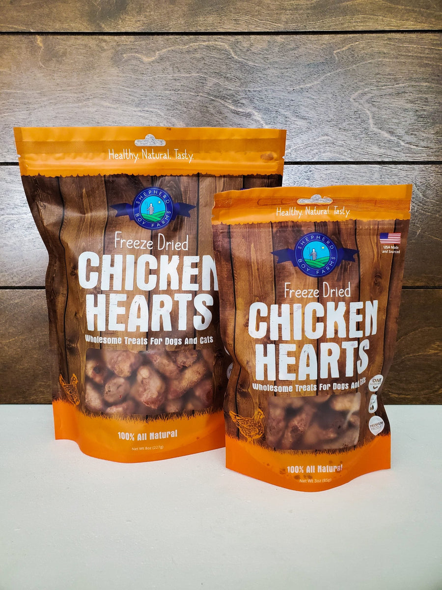 Shepherd Freeze Dried Chicken Heart Cat and Dog Treats: 3 oz