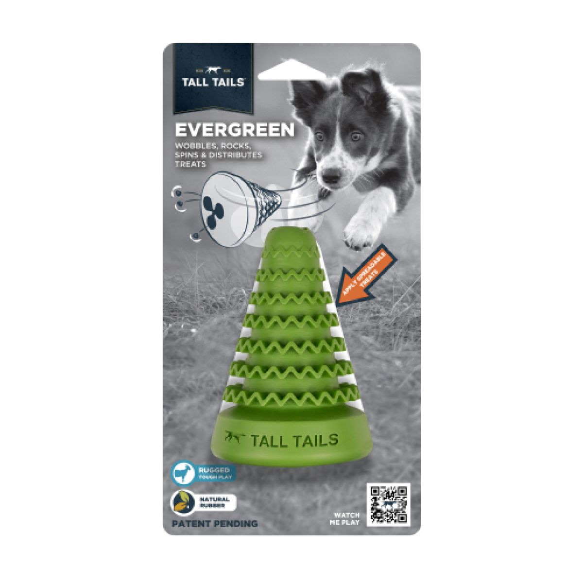 Tall Tails Natural Rubber Evergreen Dog Toy: 4"