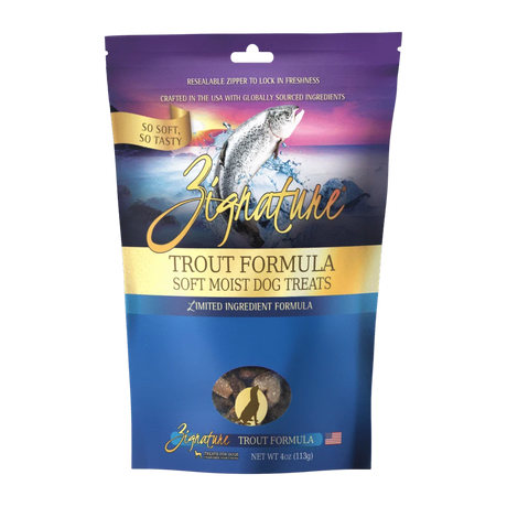 Zignature Soft Moist Grain Free Dog Treats: 4 oz